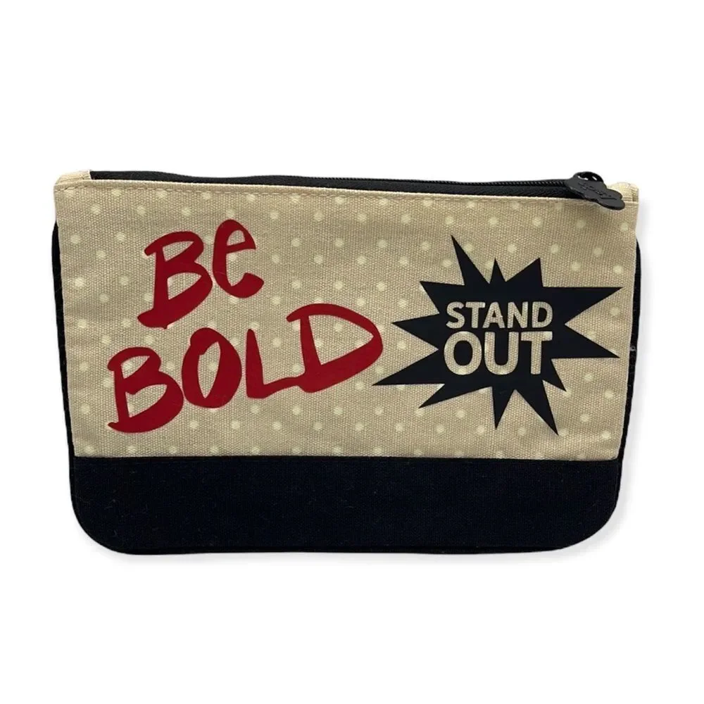 NWT Wool + Pepper Co. BE BOLD STANDOUT RED LIPS Cosmetic Bag
